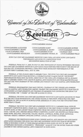 DC Council Resolution Page 1
